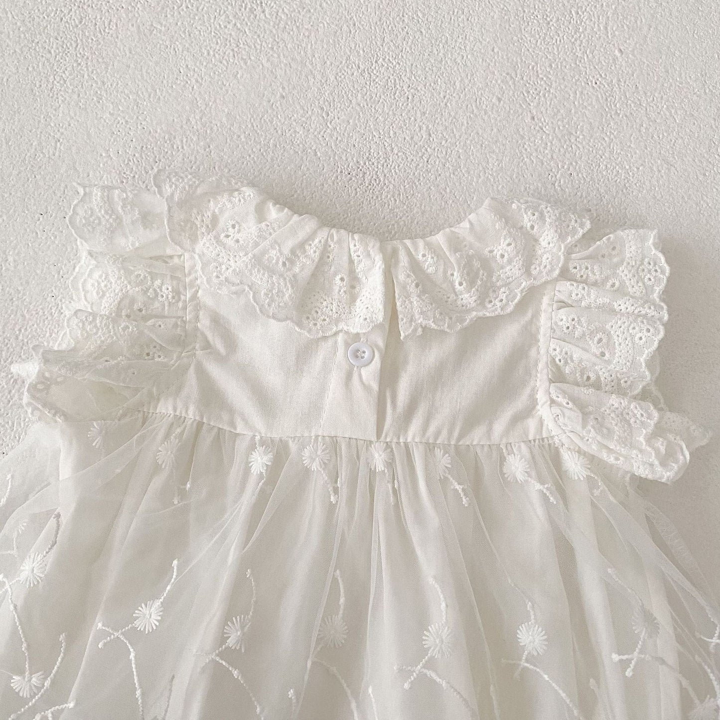 ノースリーブロンパース レースフリルチュールスカートドレスロンパース【mh0010156】