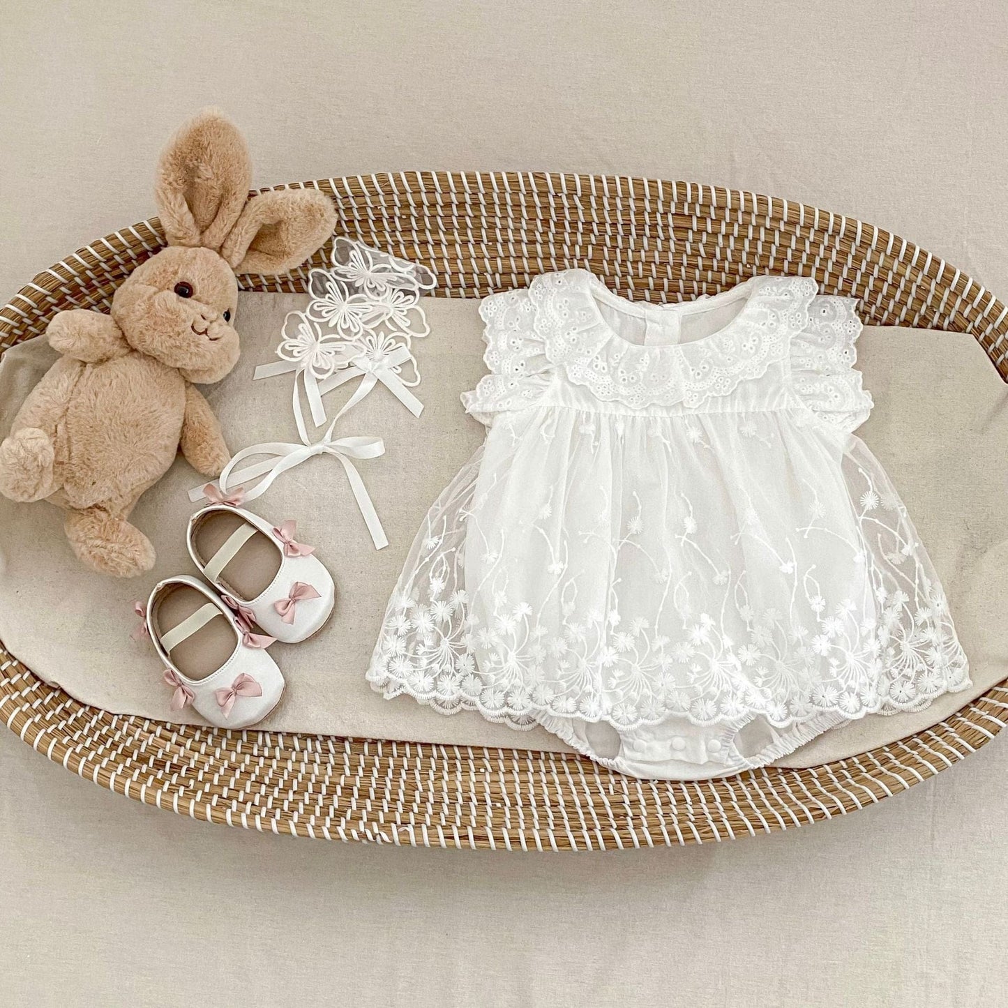 ノースリーブロンパース レースフリルチュールスカートドレスロンパース【mh0010156】