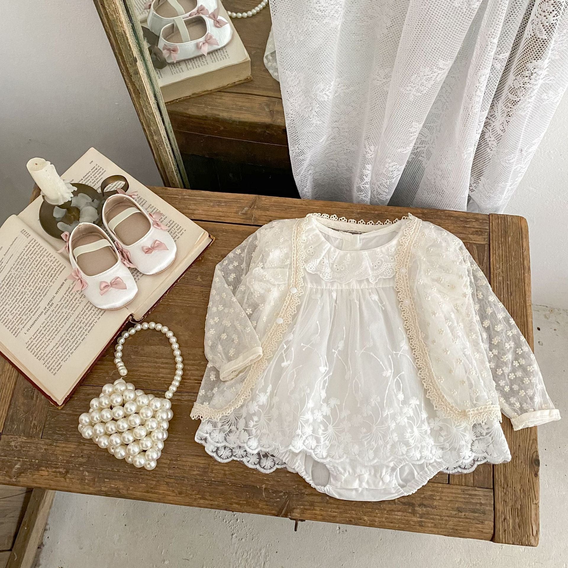 ノースリーブロンパース レースフリルチュールスカートドレスロンパース【mh0010156】