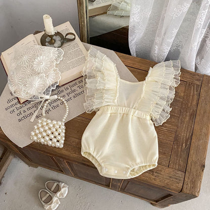 ノースリーブロンパース バタフライフリルバッククロスロンパース【mh0010174】