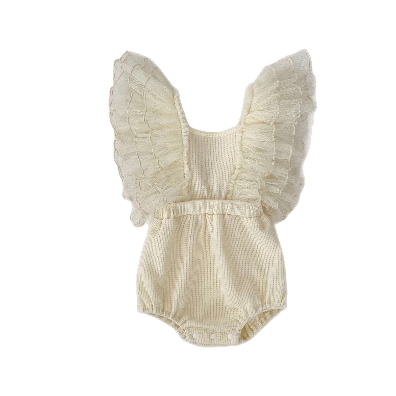 ノースリーブロンパース バタフライフリルバッククロスロンパース【mh0010174】