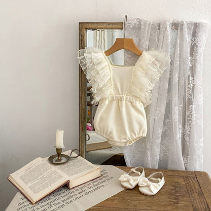 ノースリーブロンパース バタフライフリルバッククロスロンパース【mh0010174】