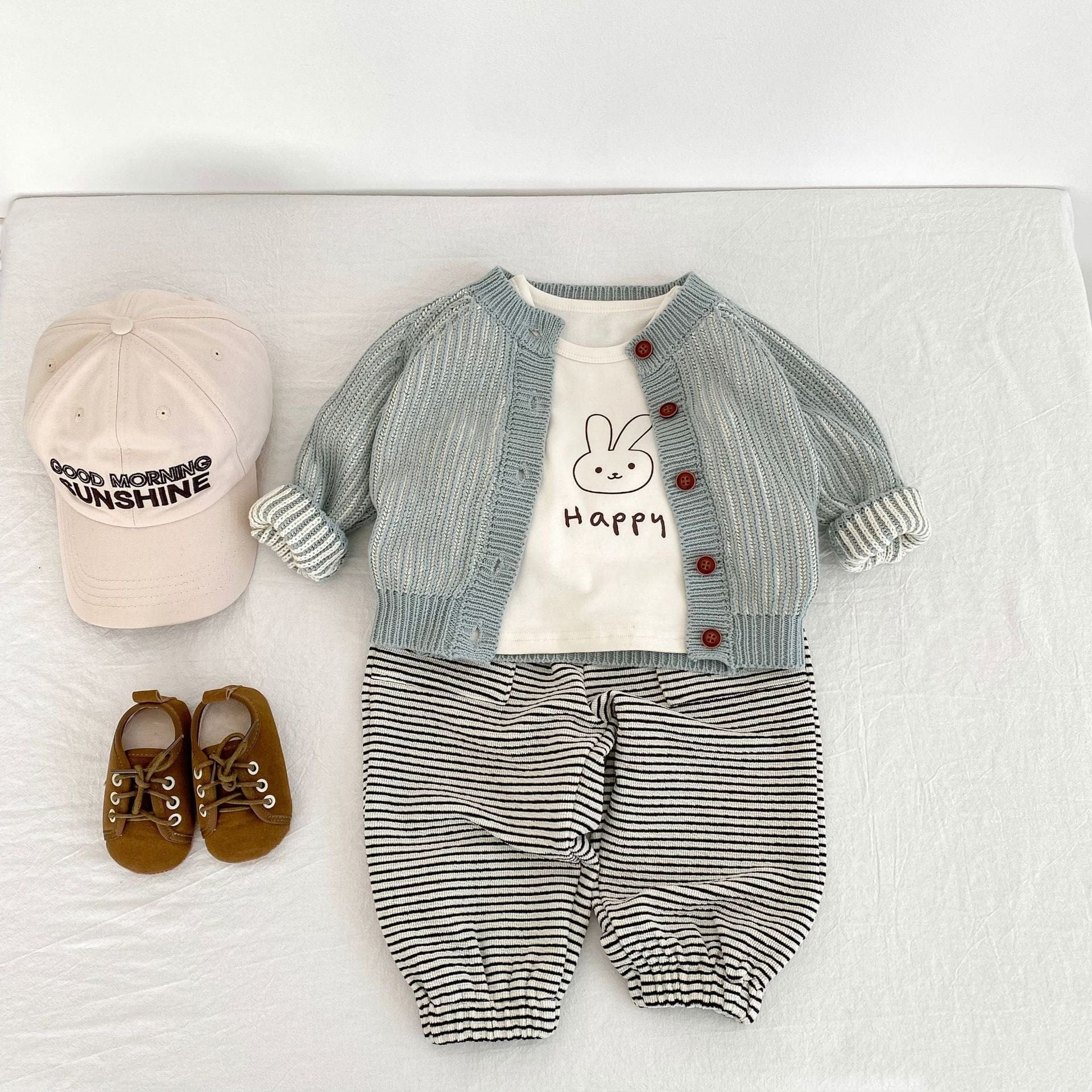 カーディガン・パーカー ストライプニット長袖カーディガンジャケット【mh0010507】