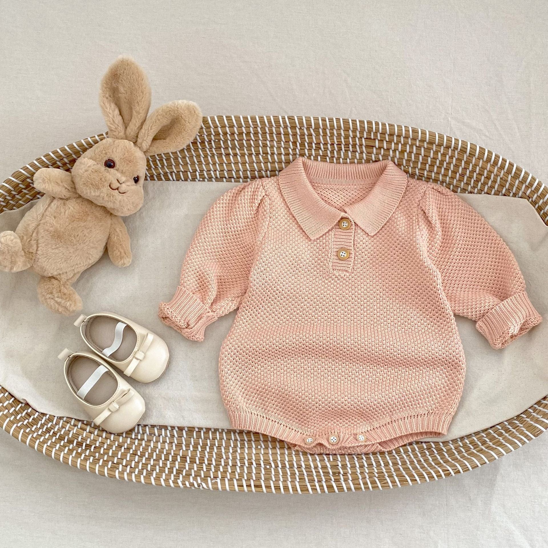 長袖ロンパース カノコポロ襟長袖ロンパース【mh0010508】