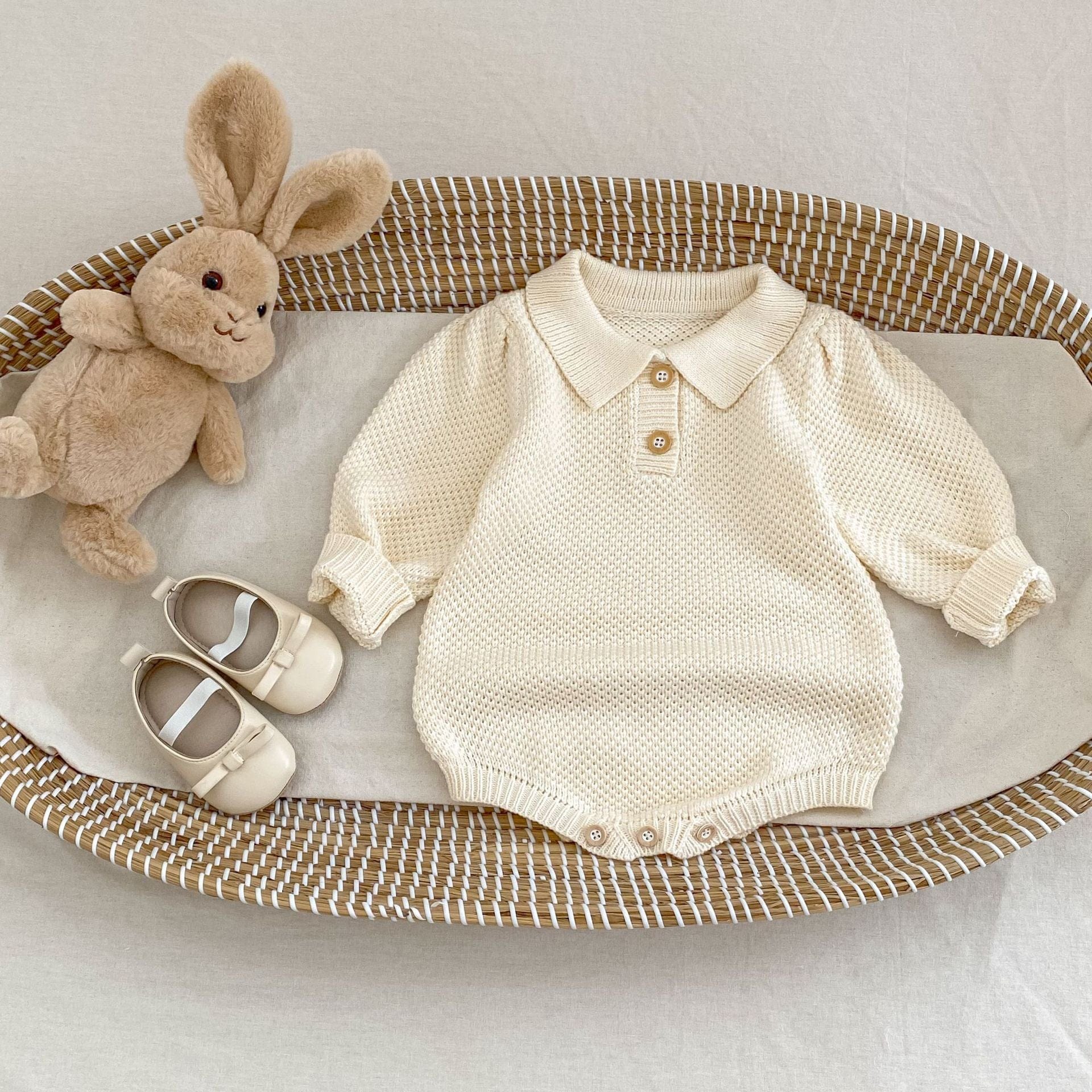 長袖ロンパース カノコポロ襟長袖ロンパース【mh0010508】