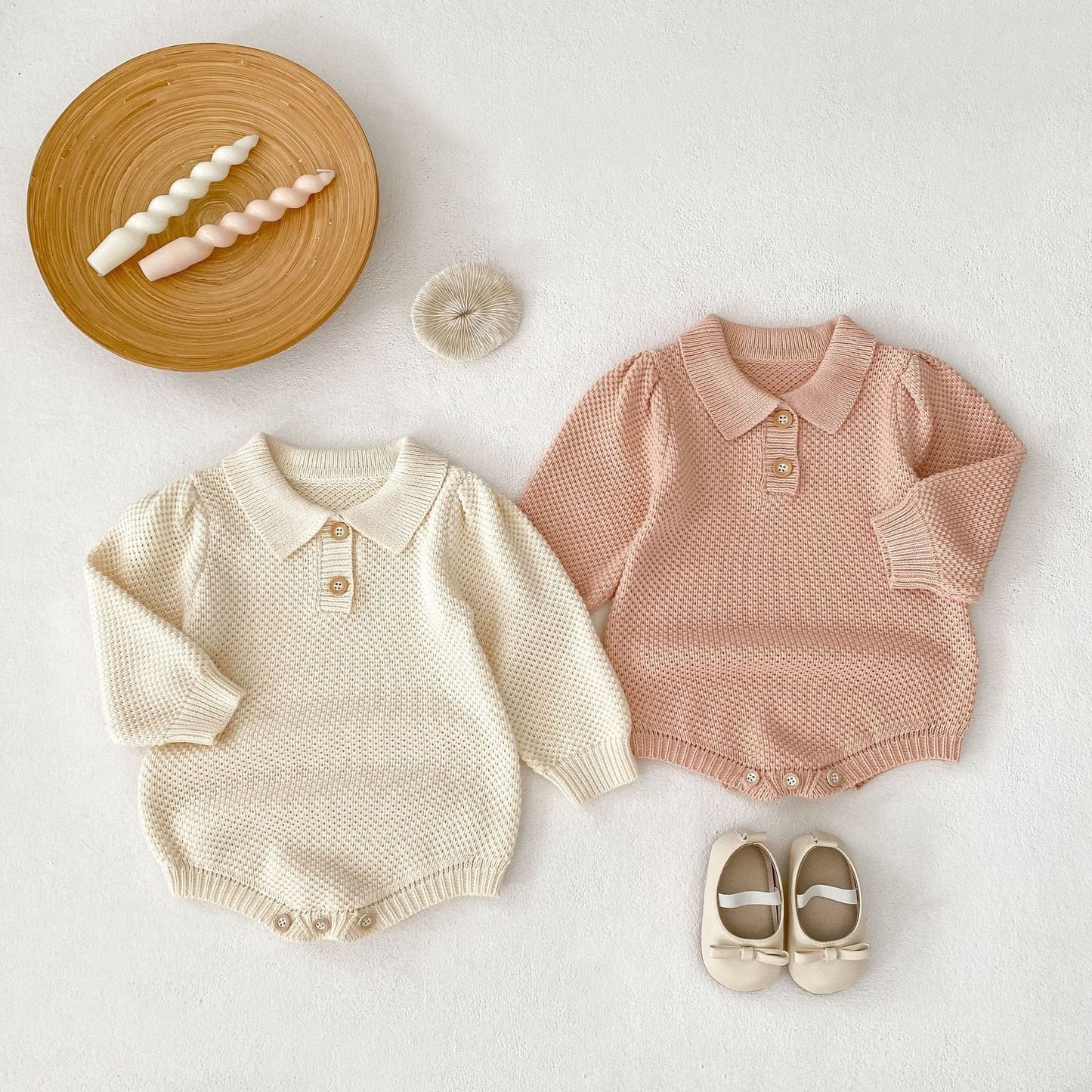 長袖ロンパース カノコポロ襟長袖ロンパース【mh0010508】