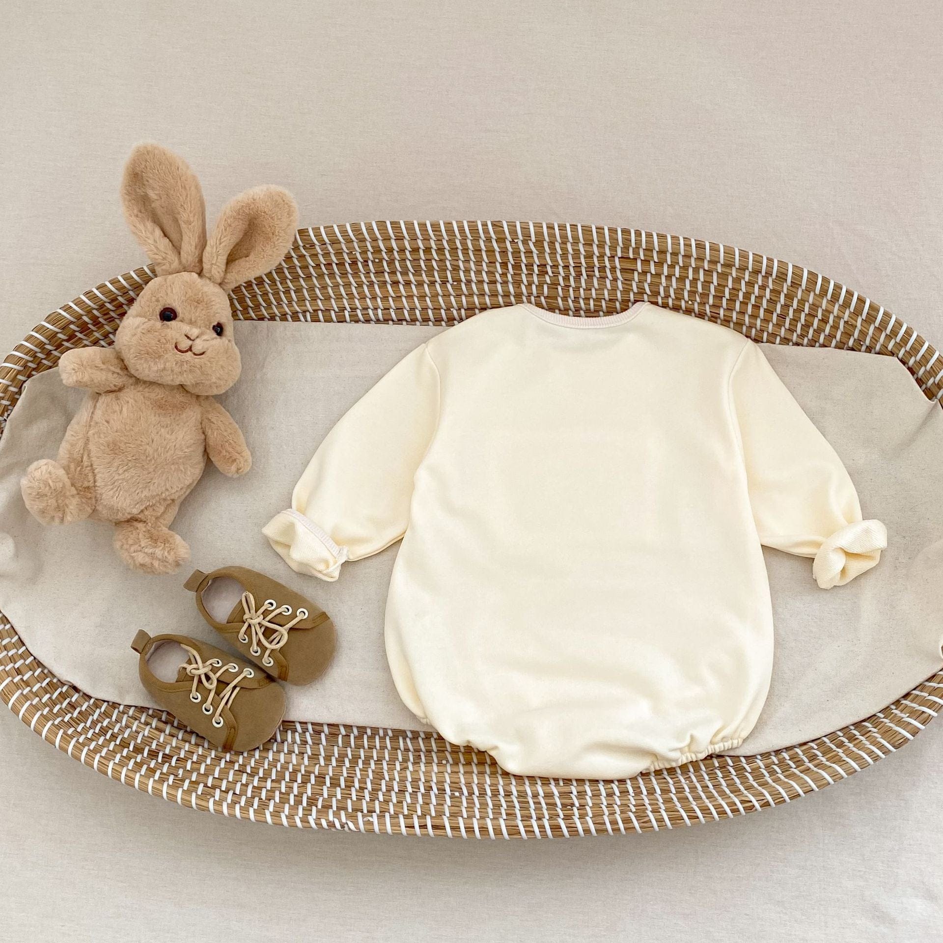 長袖ロンパース ベアくまプリント長袖ロンパース【mh0010514】