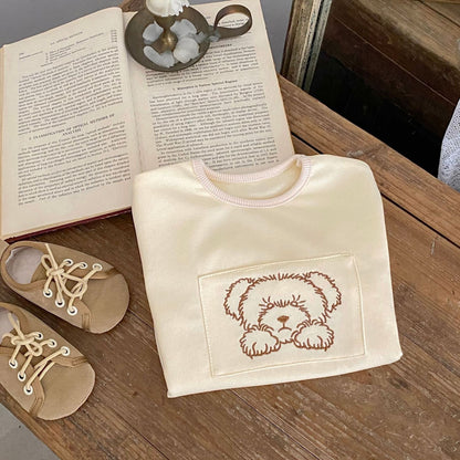 長袖ロンパース ベアくまプリント長袖ロンパース【mh0010514】