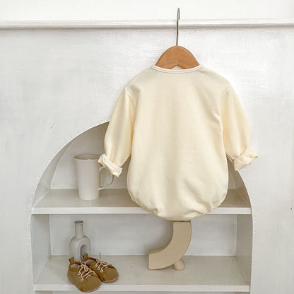 長袖ロンパース ベアくまプリント長袖ロンパース【mh0010514】