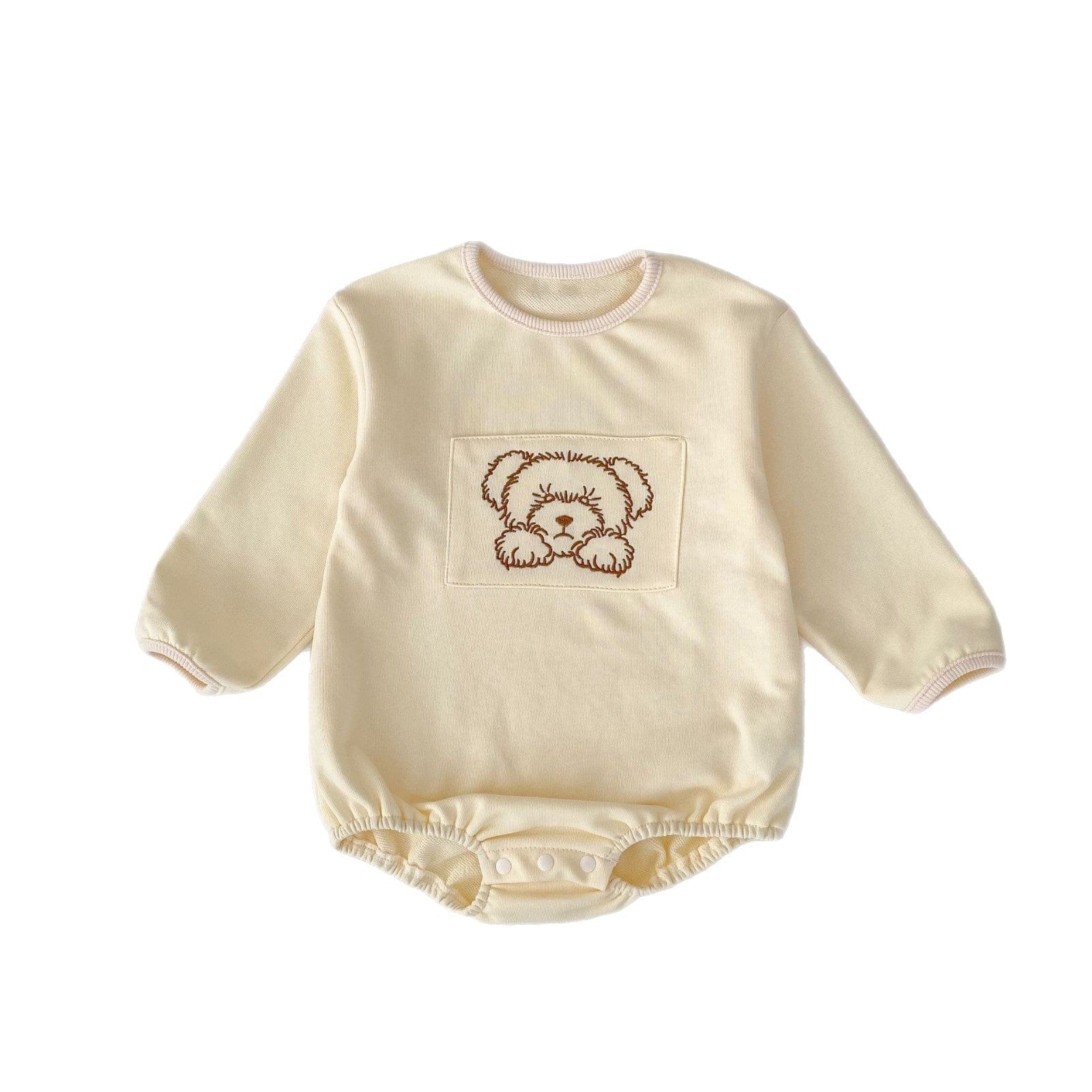 長袖ロンパース ベアくまプリント長袖ロンパース【mh0010514】