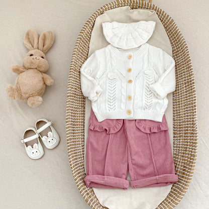 ロングパンツ・スウェットパンツ フリルポケットコーデュロイロングルーズワイドパンツ【mh0010526】