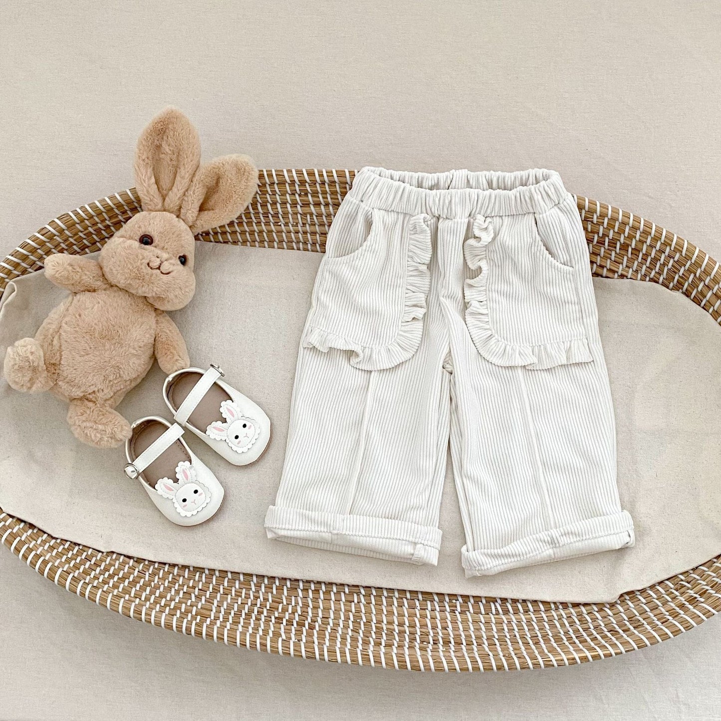 ロングパンツ・スウェットパンツ フリルポケットコーデュロイロングルーズワイドパンツ【mh0010526】