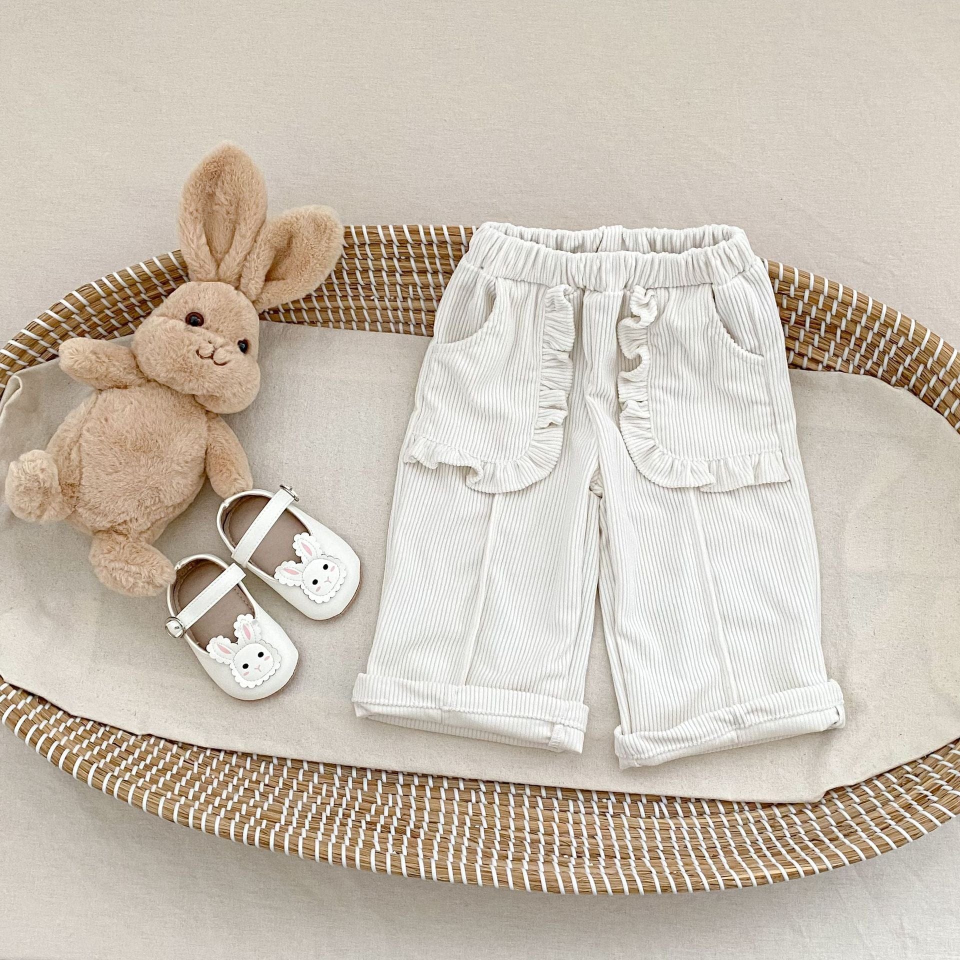 ロングパンツ・スウェットパンツ フリルポケットコーデュロイロングルーズワイドパンツ【mh0010526】