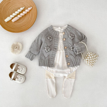 長袖ロンパース ニットトップスドッキング長袖ロンパース【mh0010528】