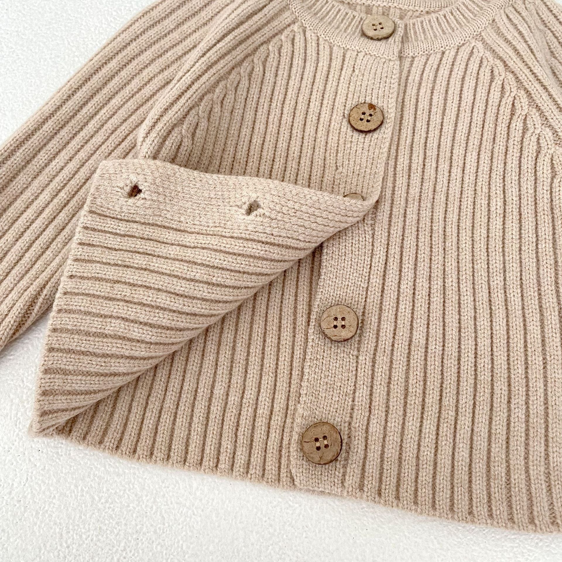 カーディガン・パーカー ワイドリブ編みニットカーディガン長袖トップス【mh0010839】