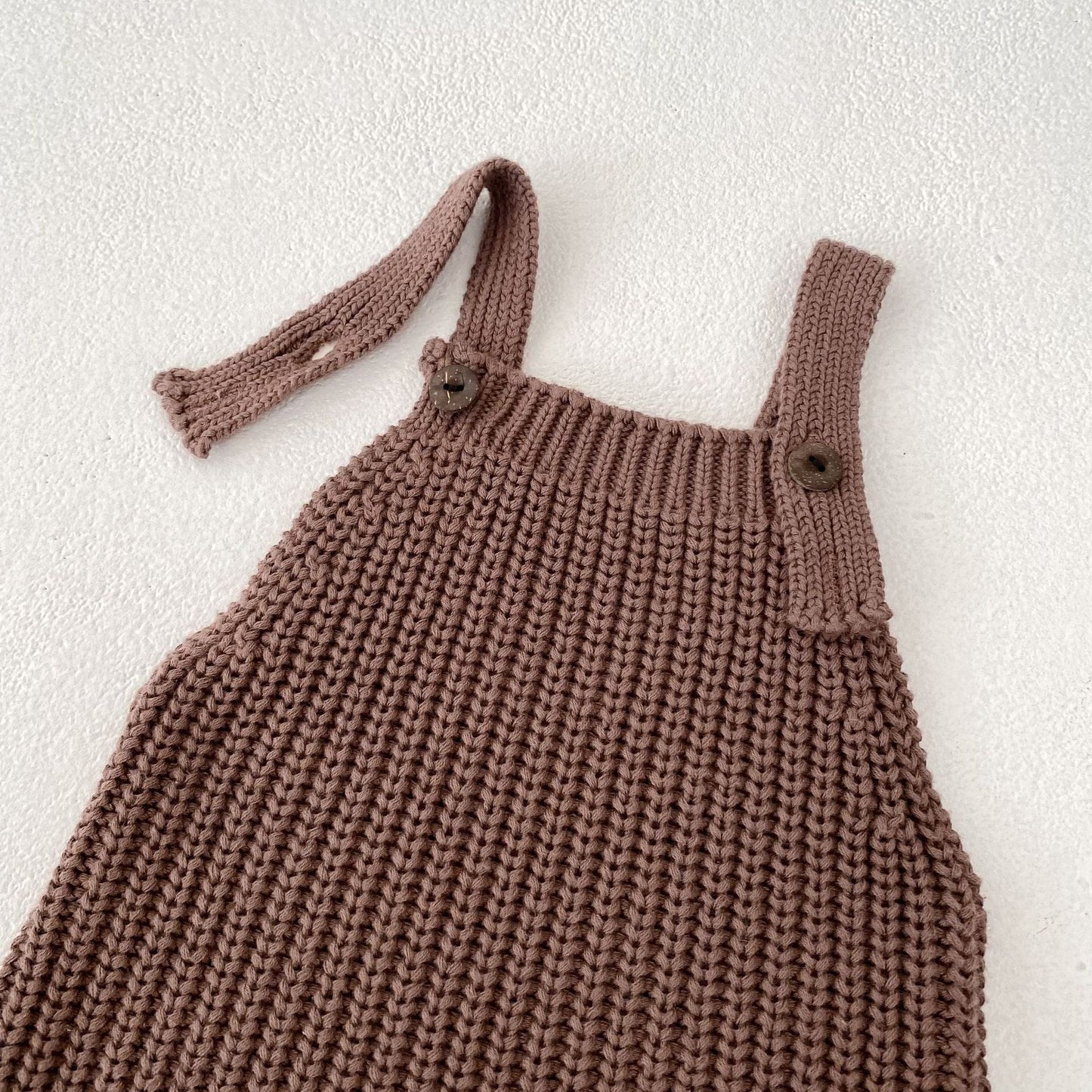 サロペットパンツ・サスペンダーパンツ リブ編みニットサロペットパンツロンパース【mh0010840】