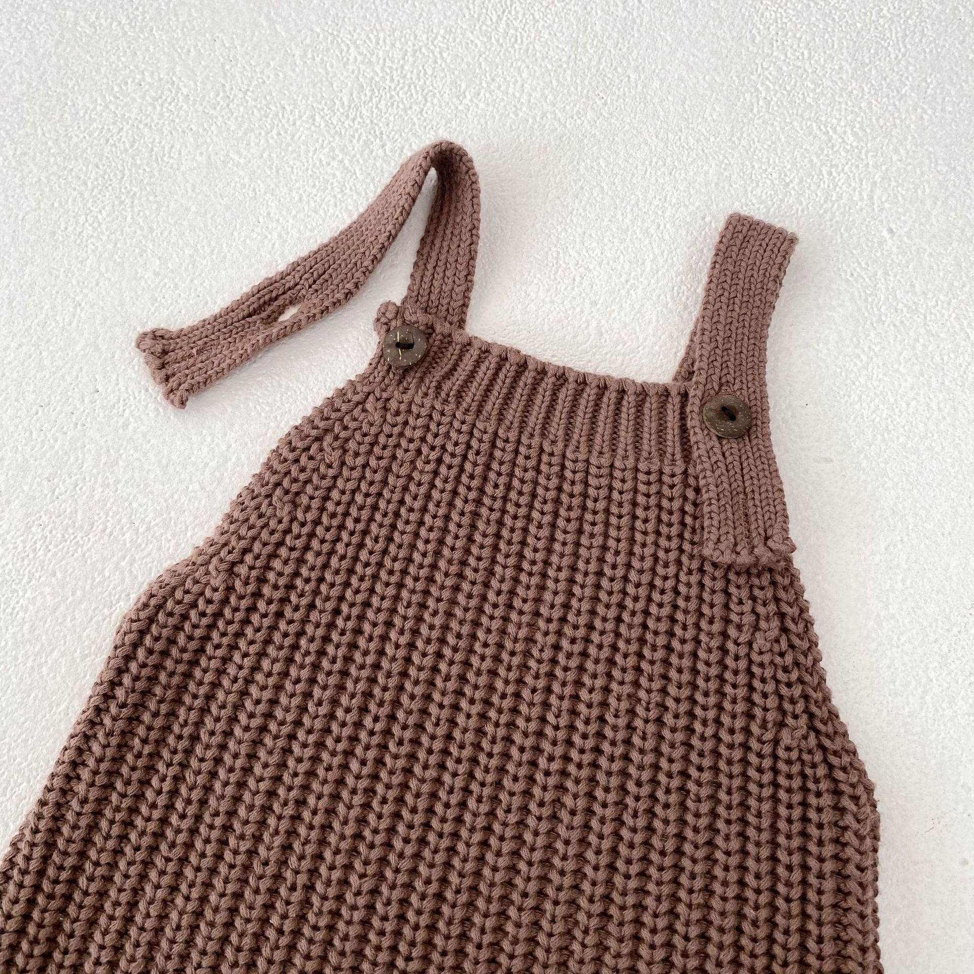 サロペットパンツ・サスペンダーパンツ リブ編みニットサロペットパンツロンパース【mh0010840】