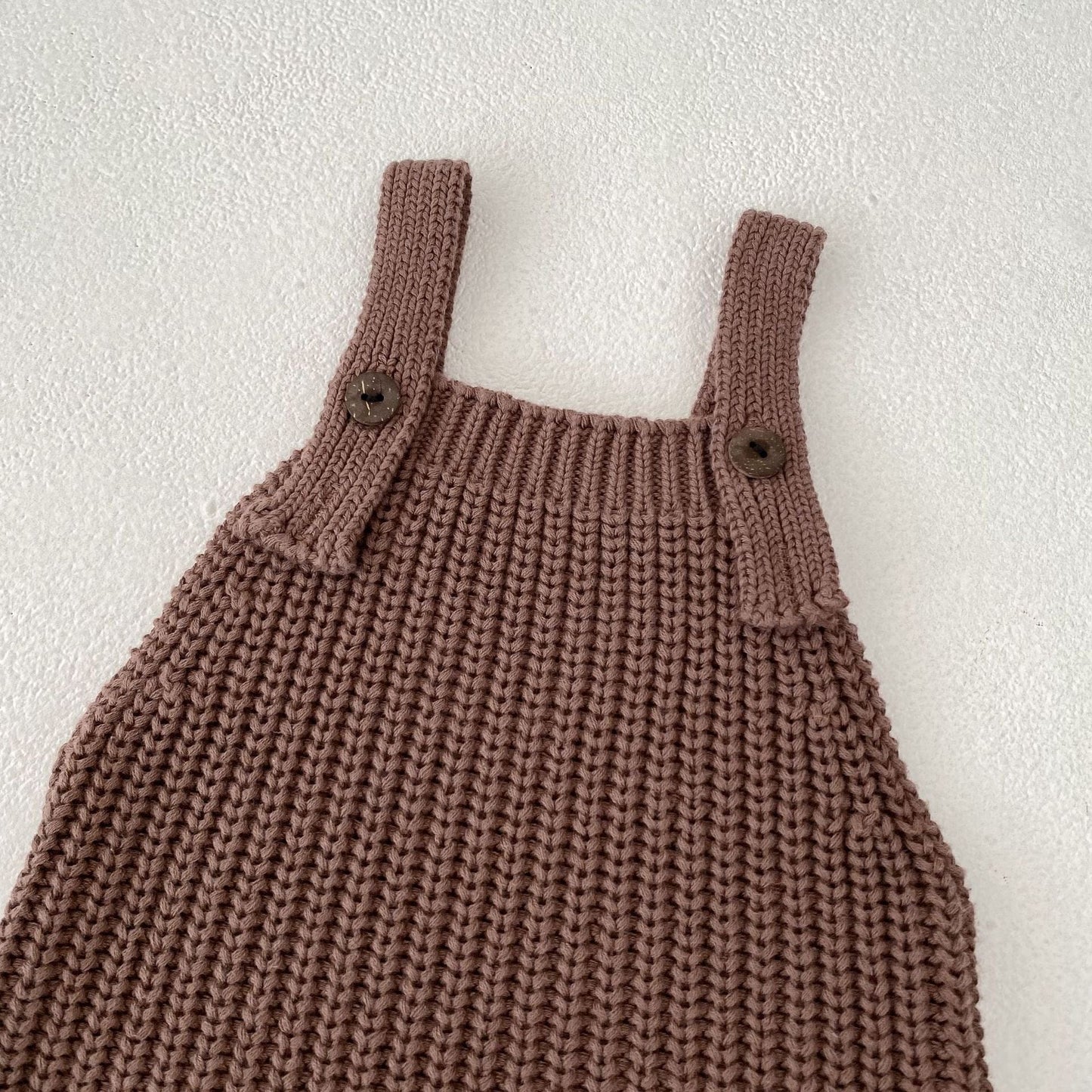 サロペットパンツ・サスペンダーパンツ リブ編みニットサロペットパンツロンパース【mh0010840】