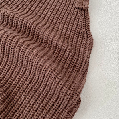 サロペットパンツ・サスペンダーパンツ リブ編みニットサロペットパンツロンパース【mh0010840】