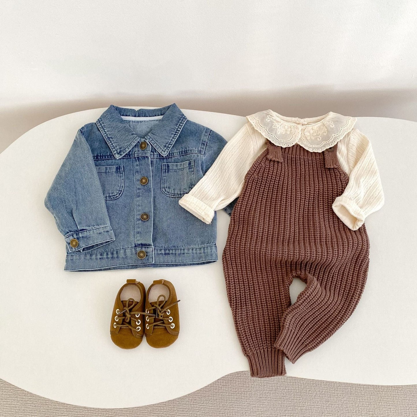 サロペットパンツ・サスペンダーパンツ リブ編みニットサロペットパンツロンパース【mh0010840】