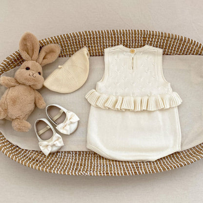 ノースリーブロンパース フリルニットノースリーブロンパース【mh0010841】