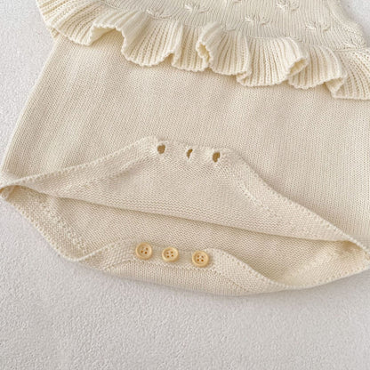 ノースリーブロンパース フリルニットノースリーブロンパース【mh0010841】