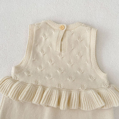 ノースリーブロンパース フリルニットノースリーブロンパース【mh0010841】