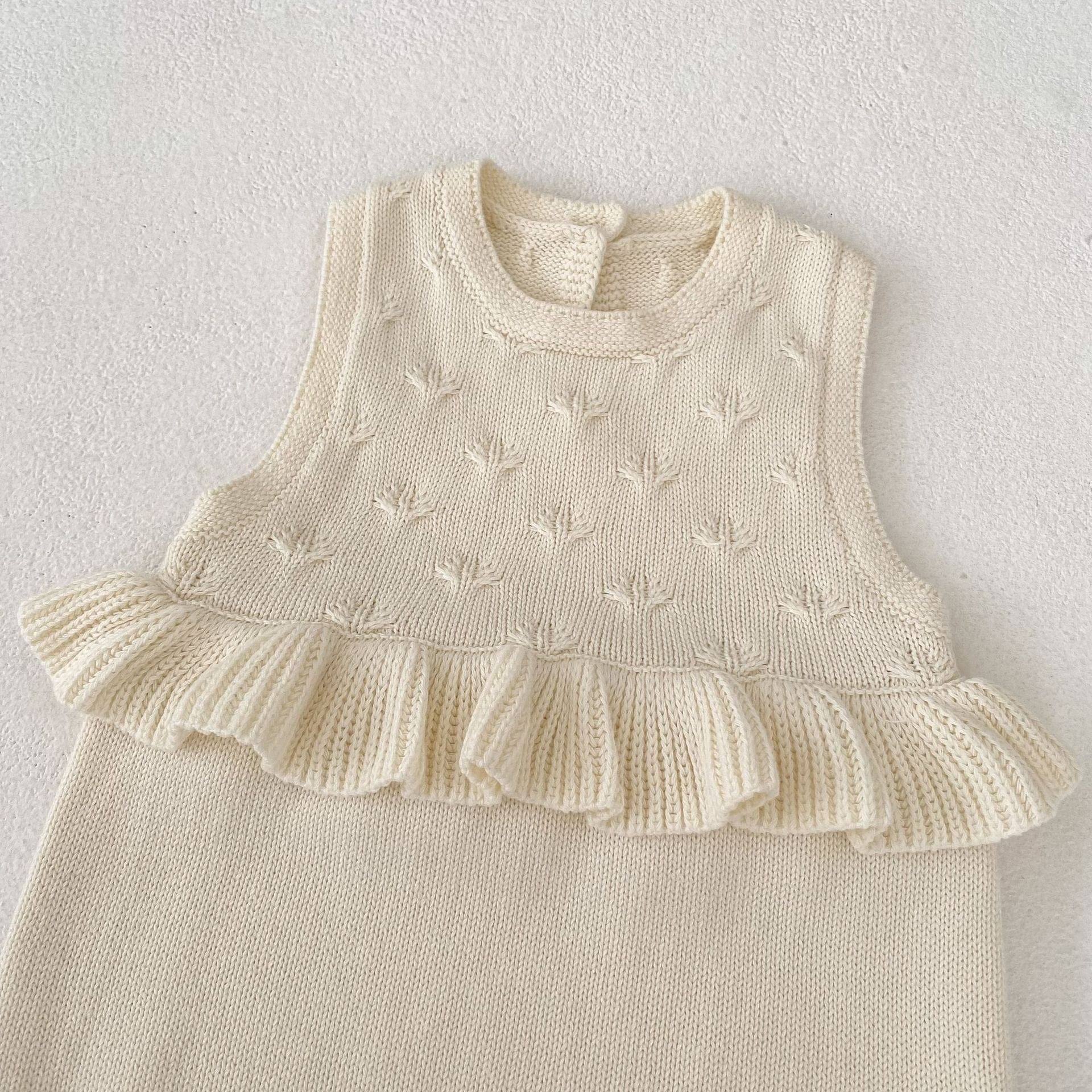 ノースリーブロンパース フリルニットノースリーブロンパース【mh0010841】