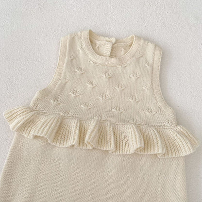 ノースリーブロンパース フリルニットノースリーブロンパース【mh0010841】