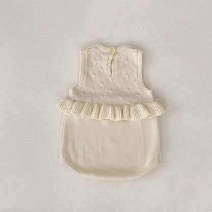 ノースリーブロンパース フリルニットノースリーブロンパース【mh0010841】