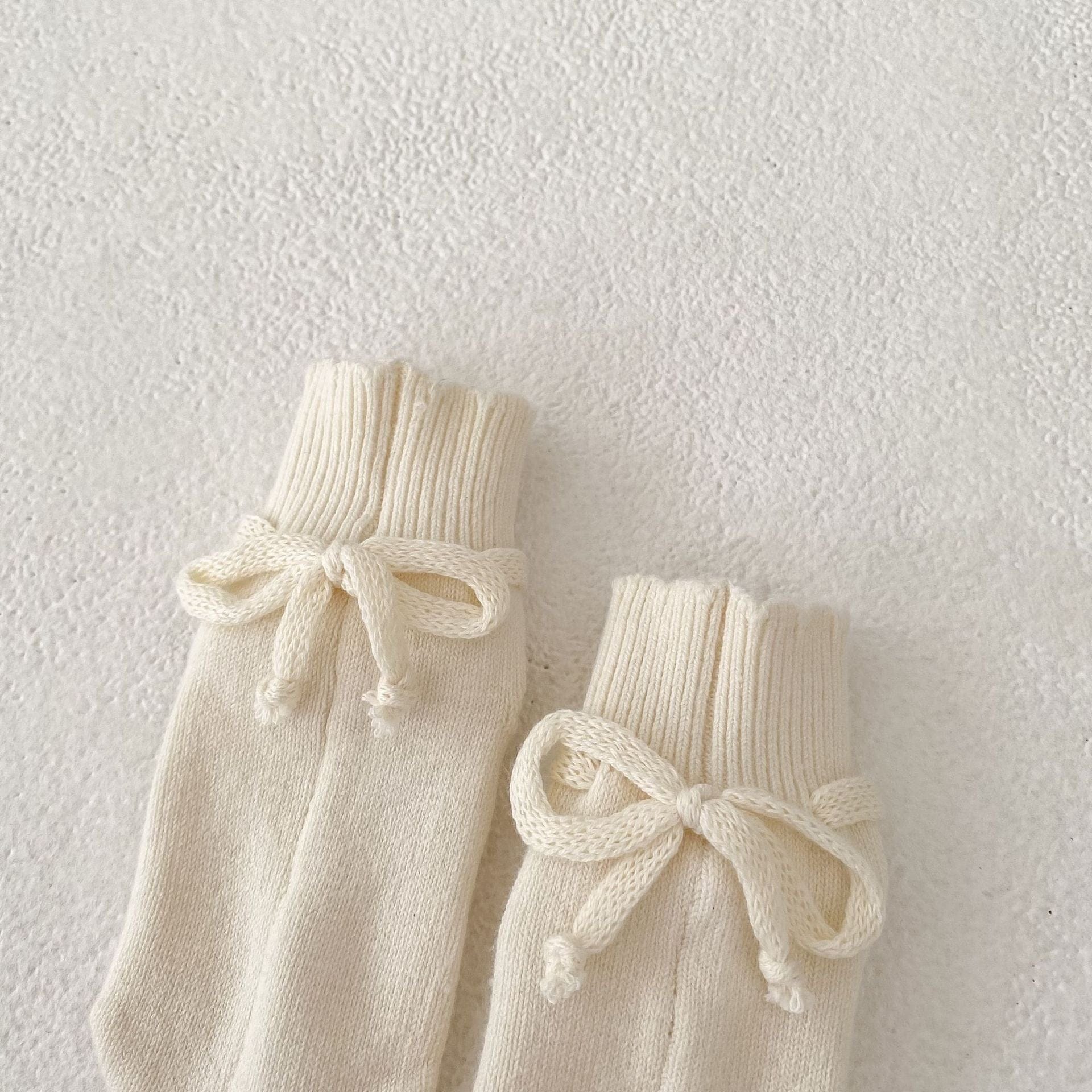 長袖ロンパース フリル襟長袖ニットロンパース/リボンソックス靴下【mh0010844】