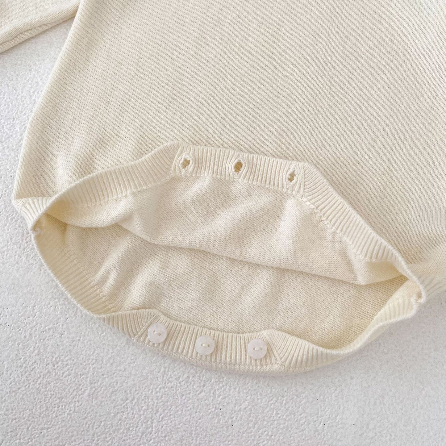 長袖ロンパース フリル襟長袖ニットロンパース/リボンソックス靴下【mh0010844】