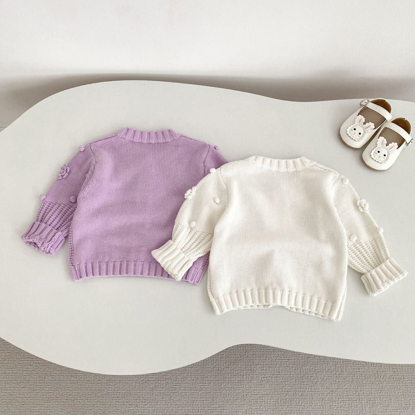 カーディガン・パーカー かぎ編みフラワーニットカーディガン【mh0010846】