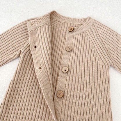 長袖ロンパース リブニット長袖ジャンプスーツ【mh0010849】