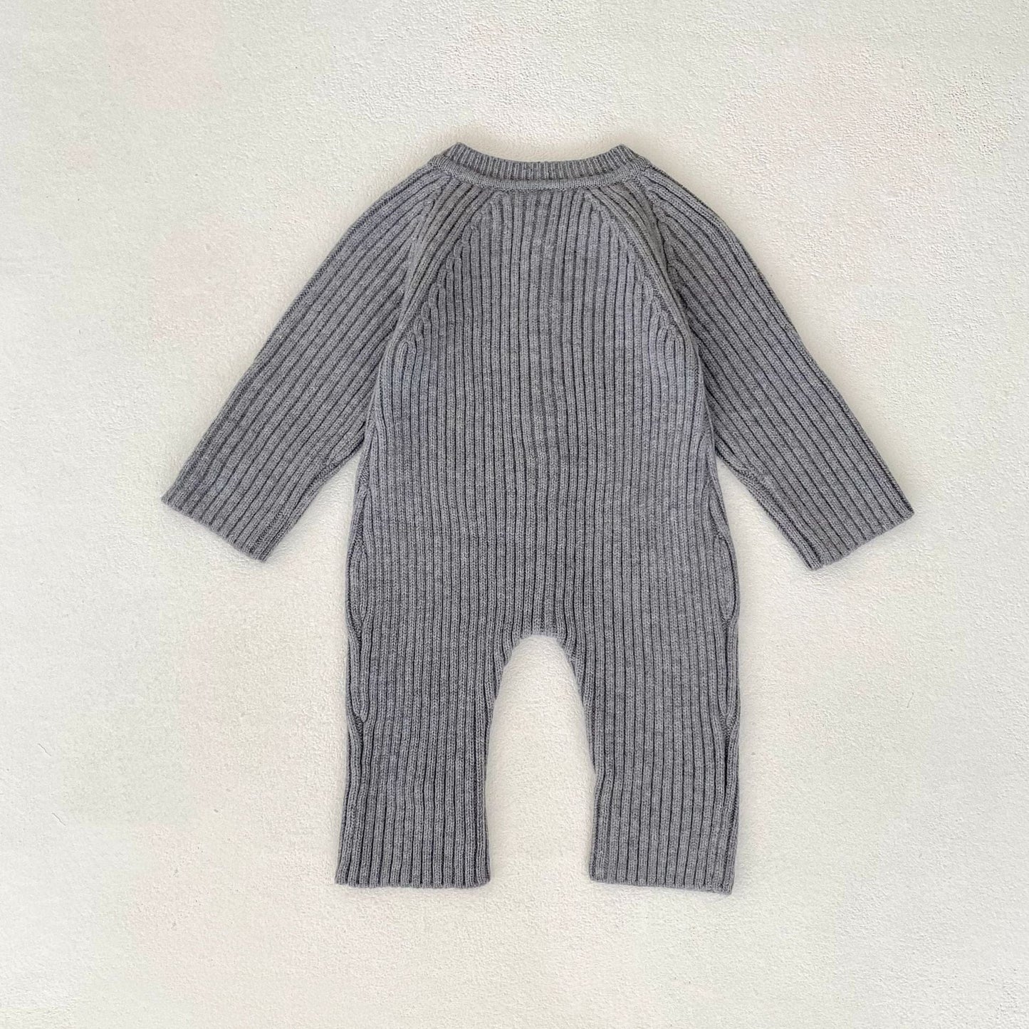 長袖ロンパース リブニット長袖ジャンプスーツ【mh0010849】