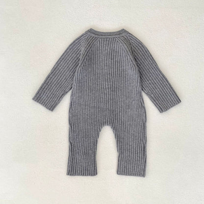 長袖ロンパース リブニット長袖ジャンプスーツ【mh0010849】