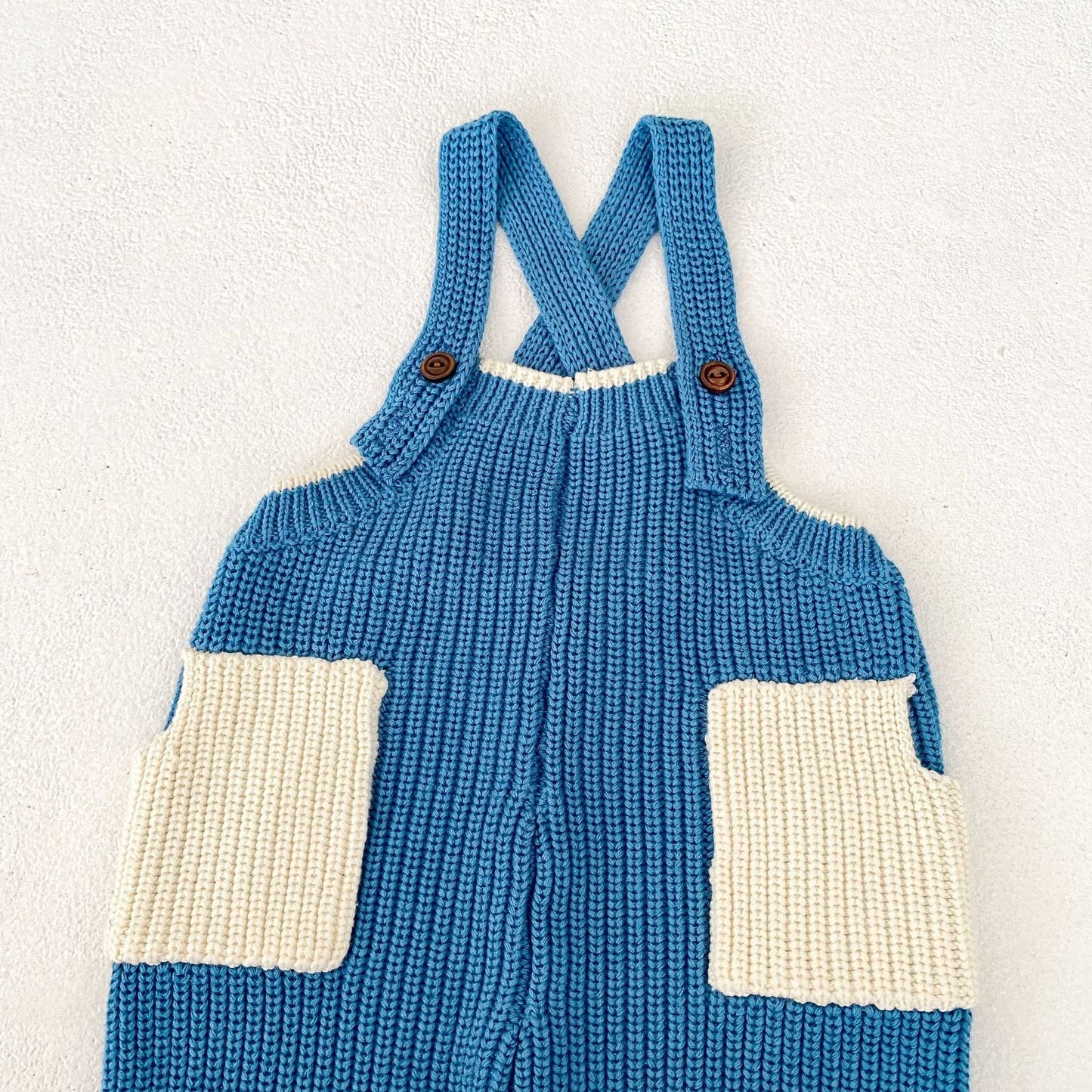 サロペットパンツ・サスペンダーパンツ カラーニットサロペットパンツオーバーオール【mh0010852】