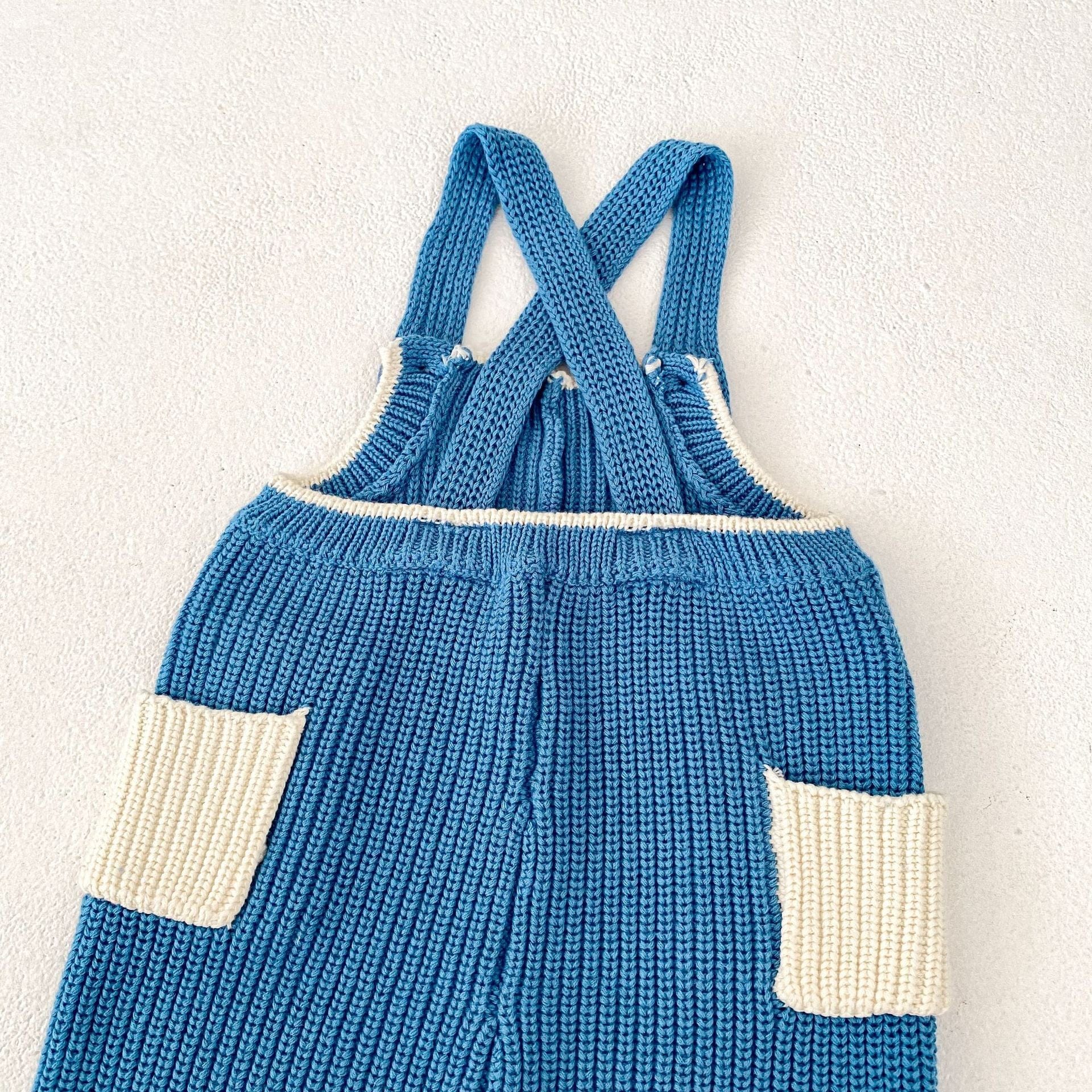 サロペットパンツ・サスペンダーパンツ カラーニットサロペットパンツオーバーオール【mh0010852】