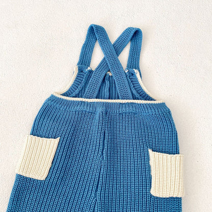 サロペットパンツ・サスペンダーパンツ カラーニットサロペットパンツオーバーオール【mh0010852】