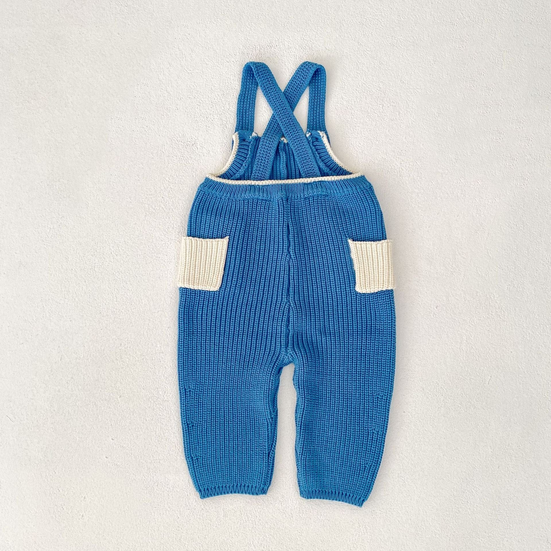 サロペットパンツ・サスペンダーパンツ カラーニットサロペットパンツオーバーオール【mh0010852】