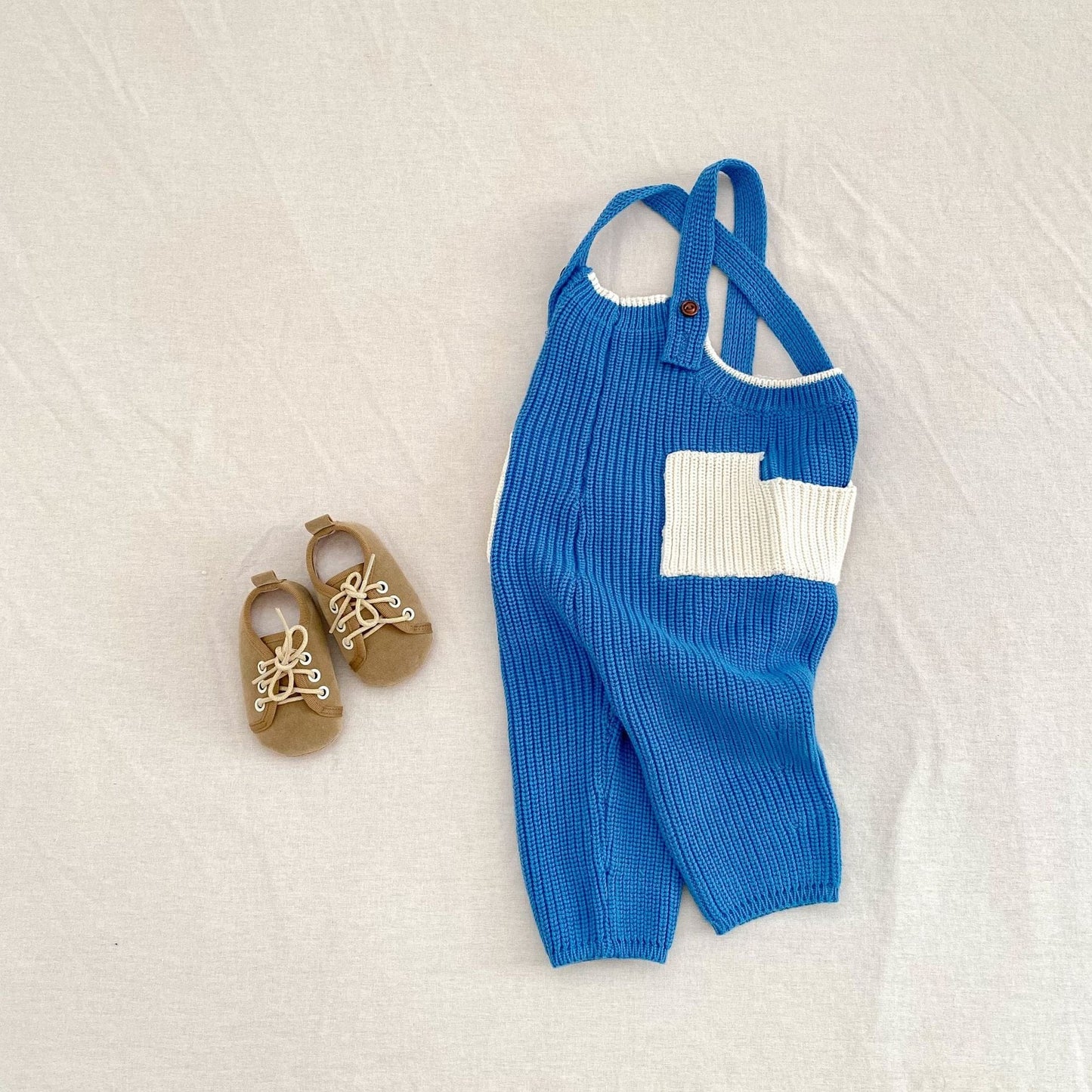 サロペットパンツ・サスペンダーパンツ カラーニットサロペットパンツオーバーオール【mh0010852】