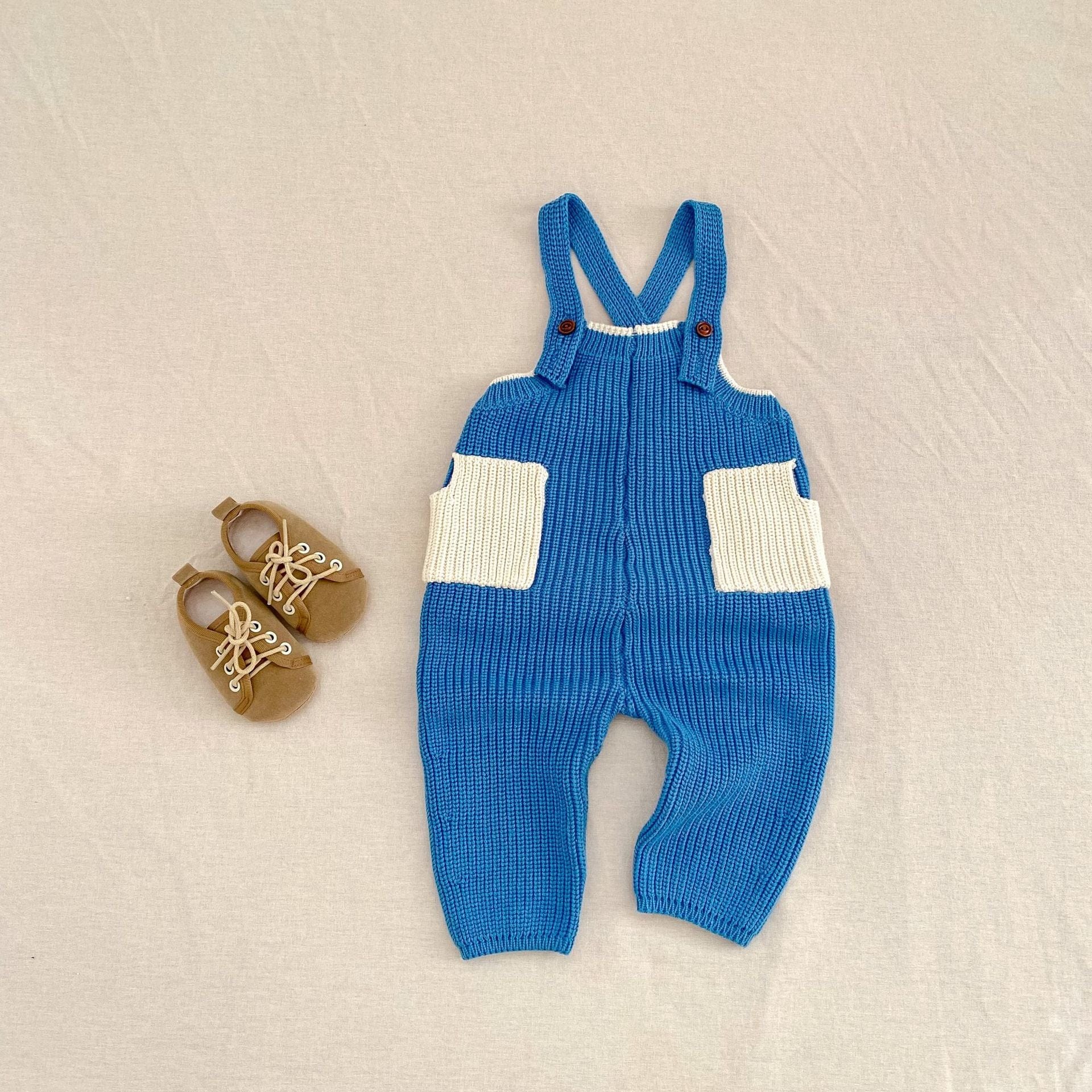 サロペットパンツ・サスペンダーパンツ カラーニットサロペットパンツオーバーオール【mh0010852】