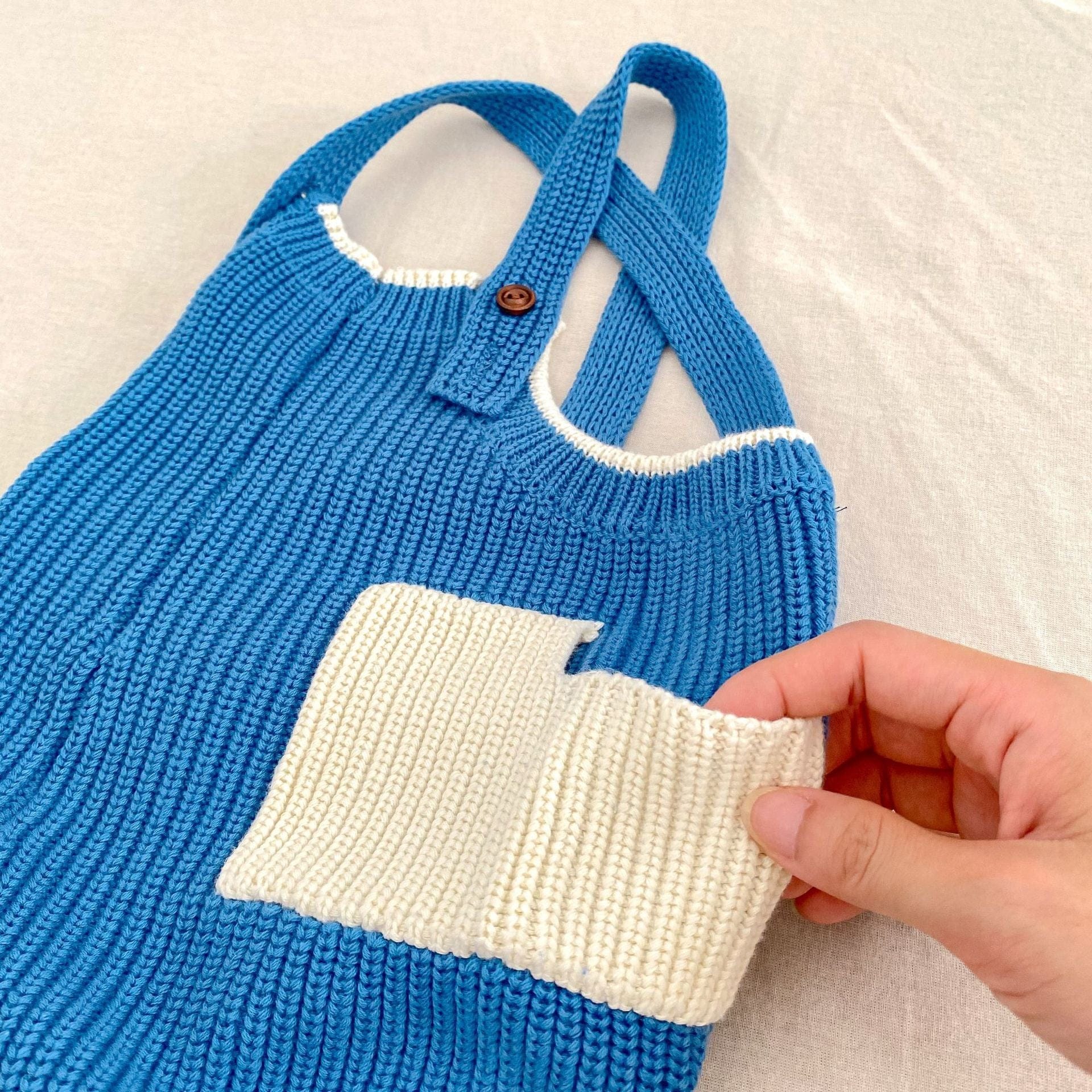 サロペットパンツ・サスペンダーパンツ カラーニットサロペットパンツオーバーオール【mh0010852】