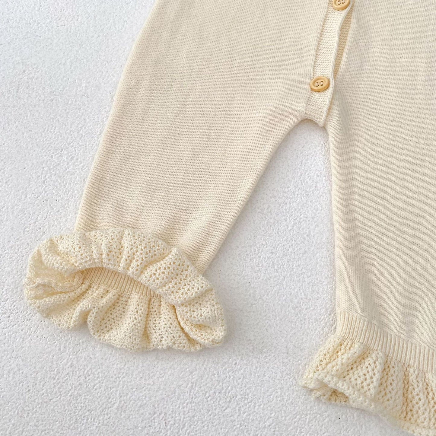 長袖ロンパース ビッグフリル襟ニットロンパース【mh0010853】