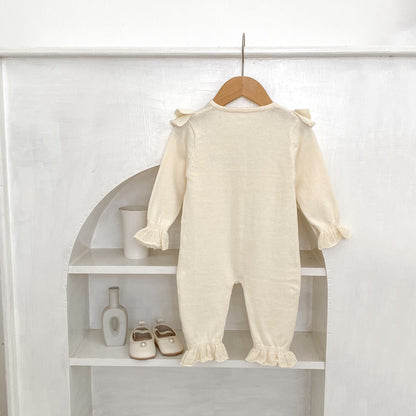 長袖ロンパース ビッグフリル襟ニットロンパース【mh0010853】