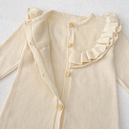 長袖ロンパース ビッグフリル襟ニットロンパース【mh0010853】