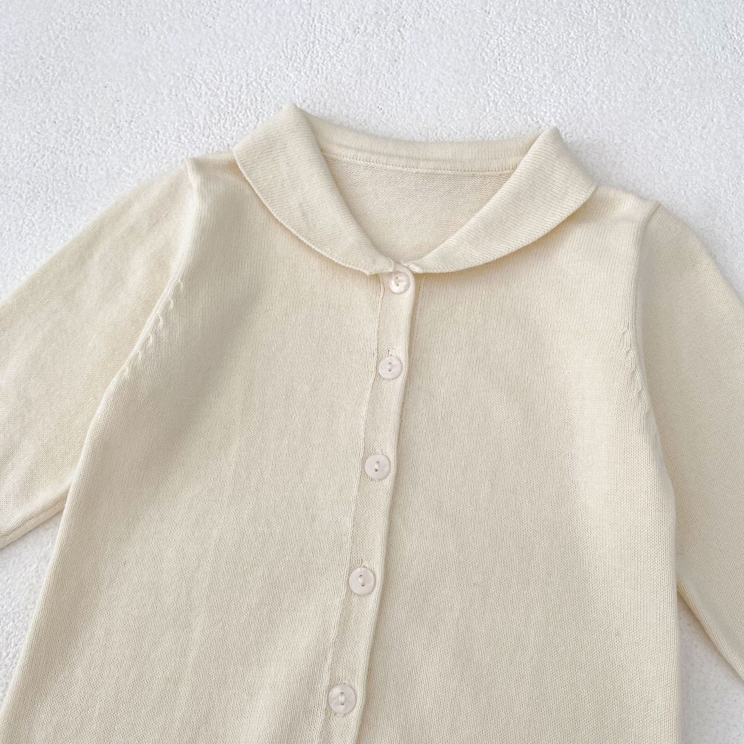 長袖ロンパース 襟付きシンプル長袖ニットロンパース【mh0010854】