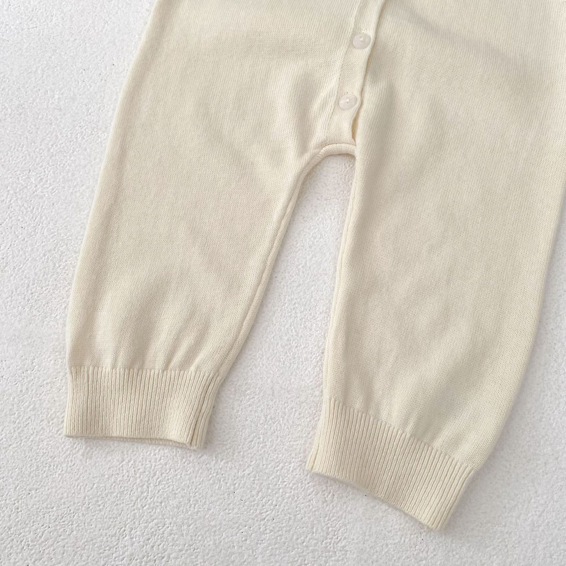 長袖ロンパース 襟付きシンプル長袖ニットロンパース【mh0010854】