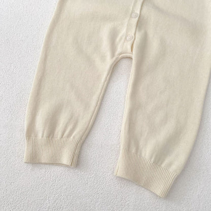 長袖ロンパース 襟付きシンプル長袖ニットロンパース【mh0010854】