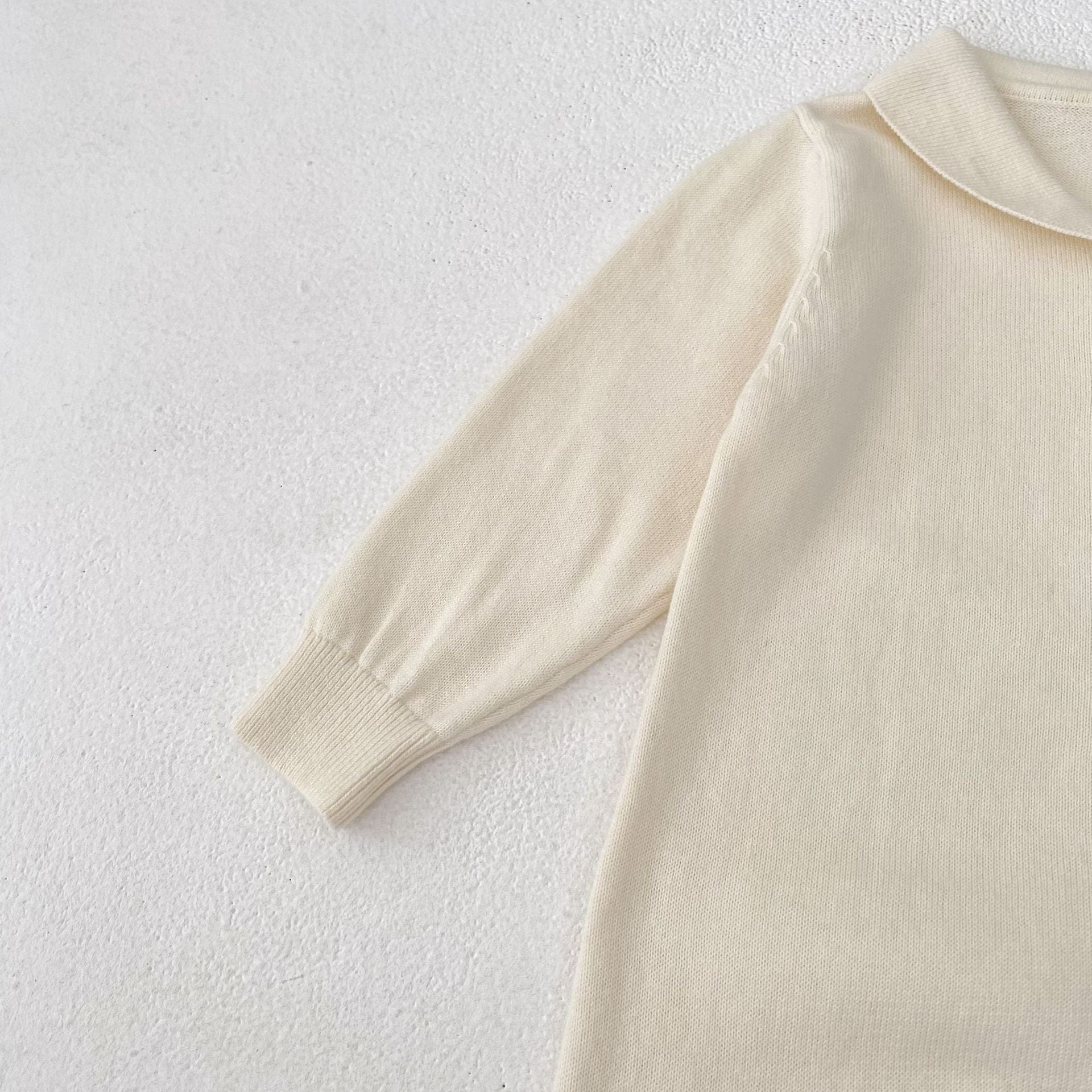 長袖ロンパース 襟付きシンプル長袖ニットロンパース【mh0010854】